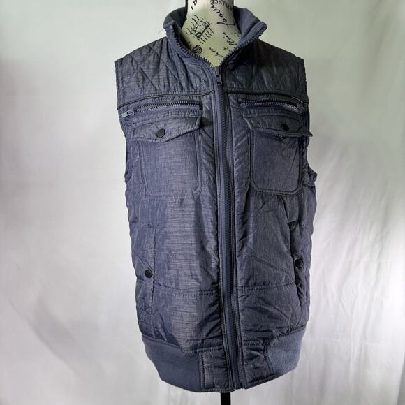Womens‎ Saks Fifth Avenue Vest Insulated Puffer Jacket Gray Med - Picture 1 of 6